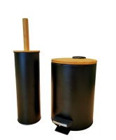 Odpadkový kôš BAMBOO 3 l - čierny + WC kefa